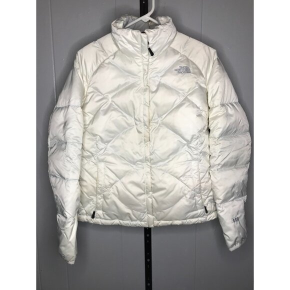 The North Face 550 Quilted Down Puffer Jacket White Womens MD Outdoor Coat - Picture 1 of 6
